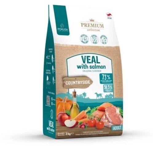 POKUSA Premium Selection Veal with salmon Adult - suché krmivo pro psy - 3kg