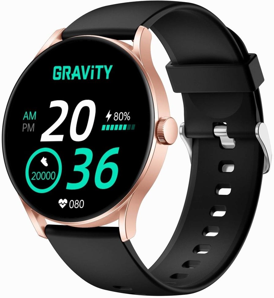 Gravity Chytré hodinky Smartwatch černá růžová GT2-2 PRO