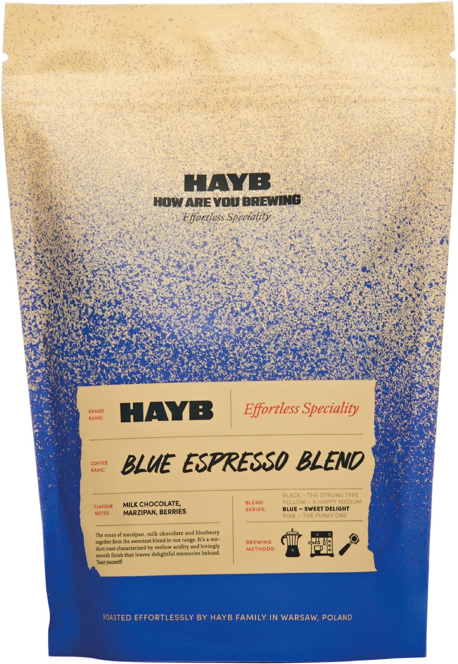 HAYB Blue Espresso Blend kávová zrna 250 g