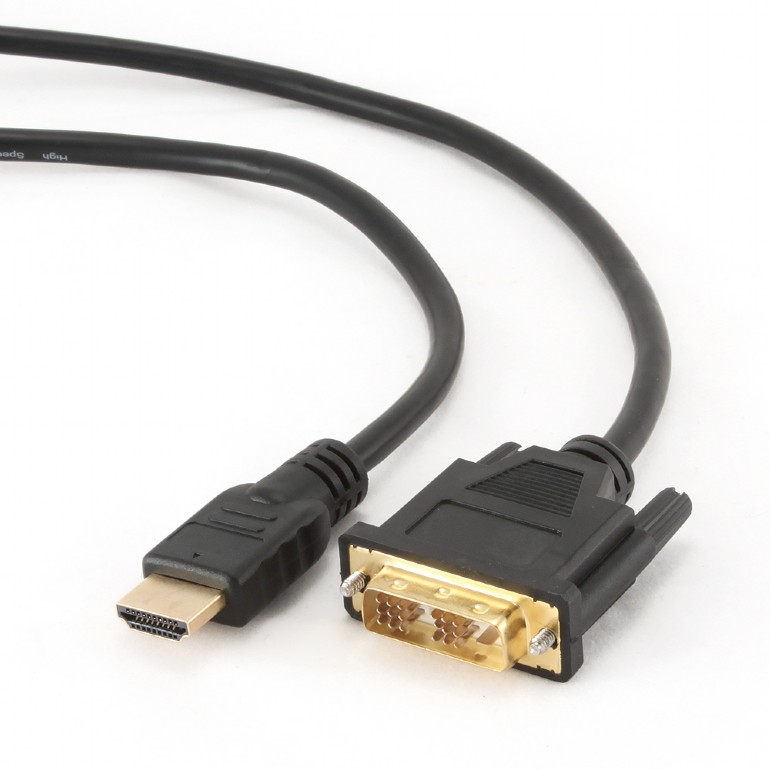 Kabel CABLEXPERT HDMI-DVI  0,5m, 1.3, M/M stíněný, zlacené kontakty