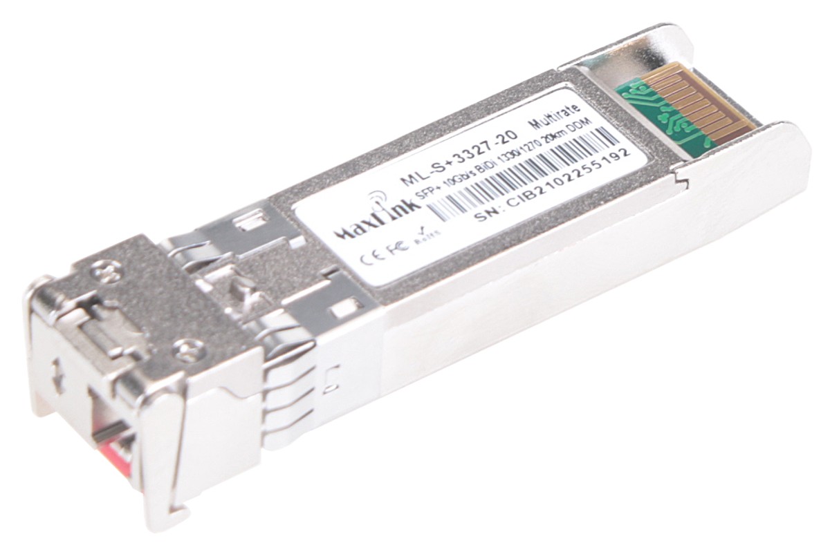 MaxLink 10G SFP+ optický modul, WDM(BiDi), SM, Tx 1330/Rx1270nm, 20km, 1x LC konektor, DDM, Cisco compatible