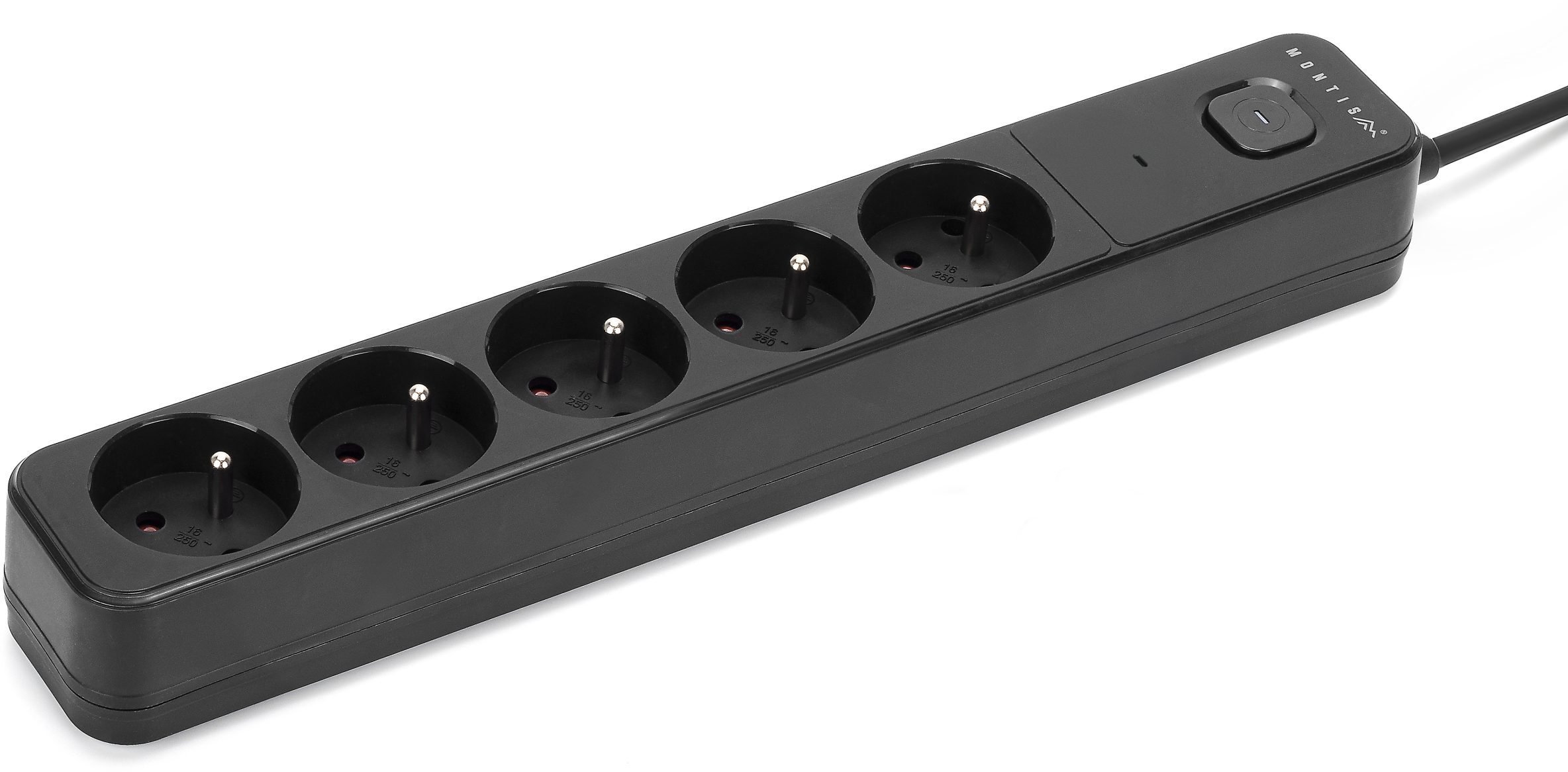 Montis Přepěťová ochrana , černá, 5zásuvková, 5m, MT187-BK-5