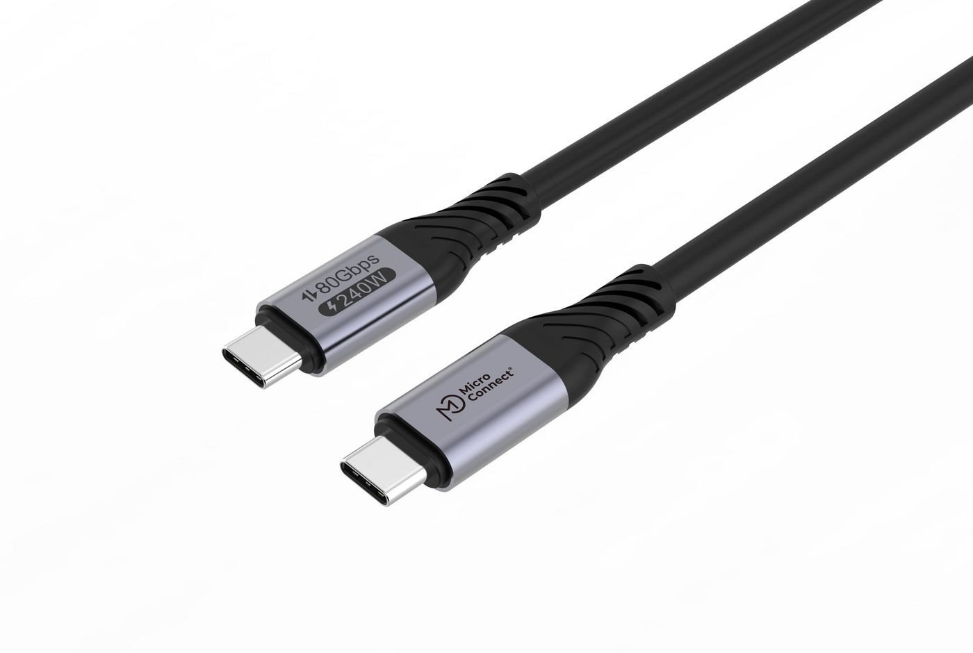 MicroConnect Kabel USB-C - USB-C 1 m černý (USB4CC1-240W-80GBPS)
