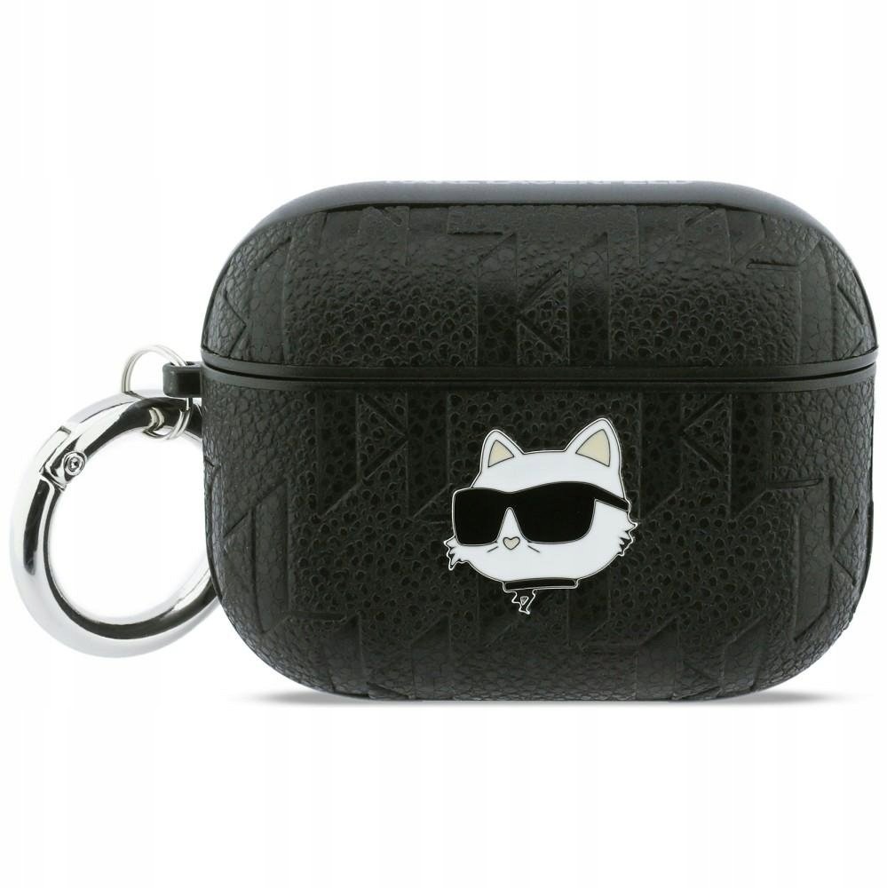 Karl Lagerfeld Pouzdro Monogram Choupette Head pro Apple AirPods Pro 3 černé