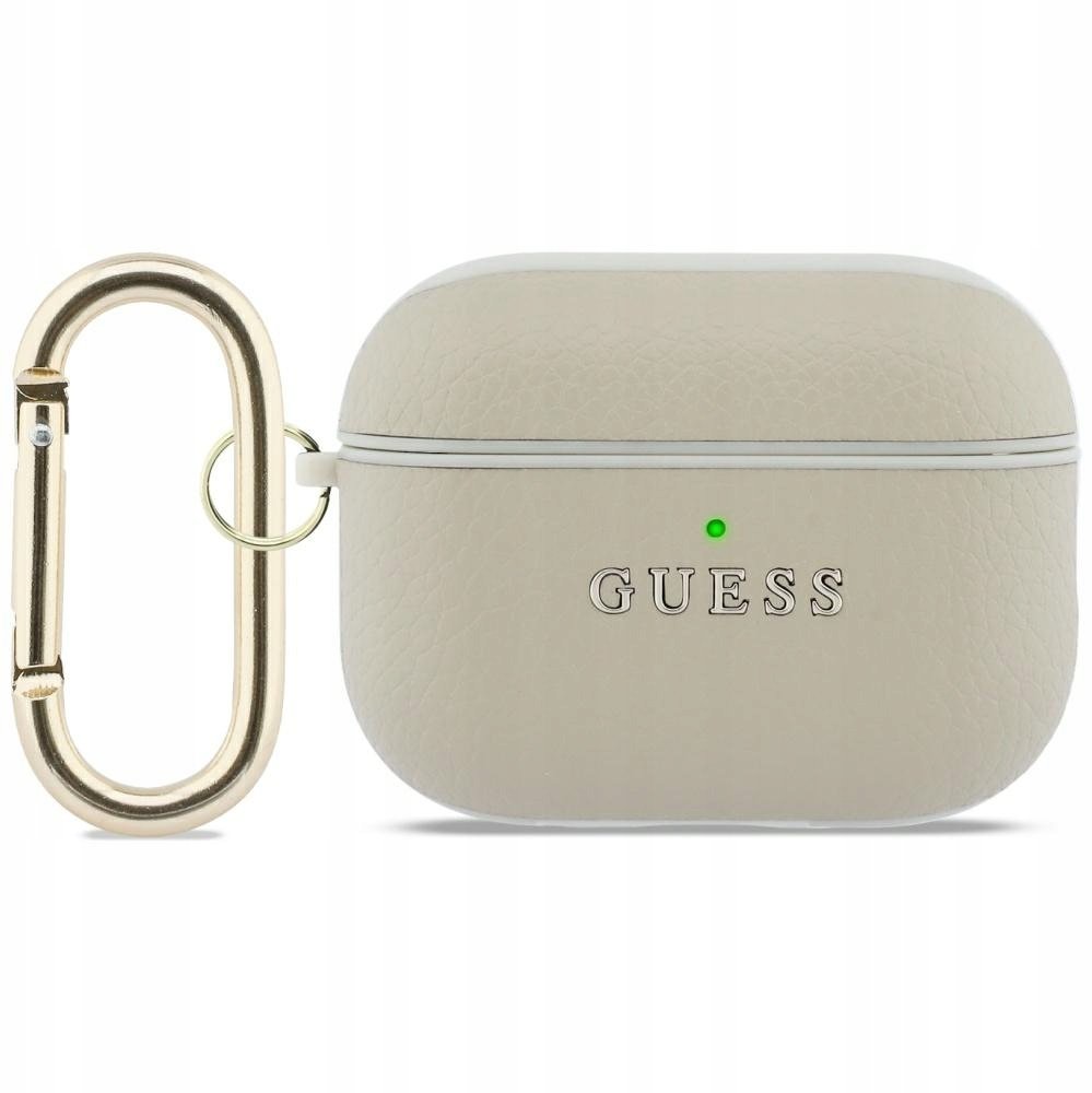 Guess Pouzdro Grained Classic Logo Hook pro Apple AirPods Pro 3 zlaté