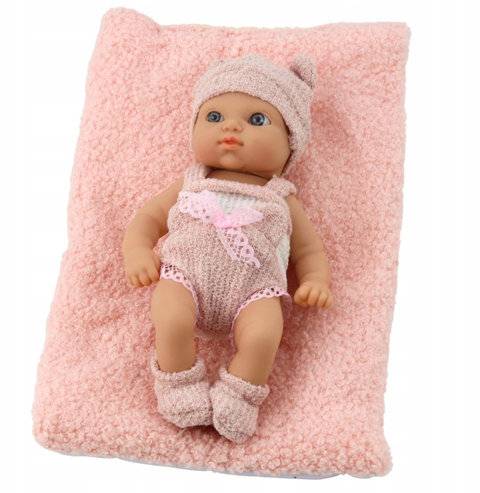 LeanToys Panenka s dekou, bílá a růžová, oblečení a čepice, 18 cm