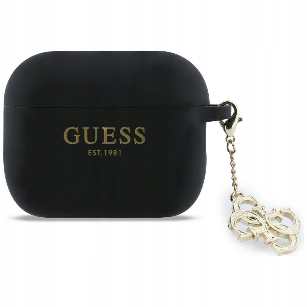 Guess Silikonový kryt 4G Charm pro Apple AirPods Pro 3 černý