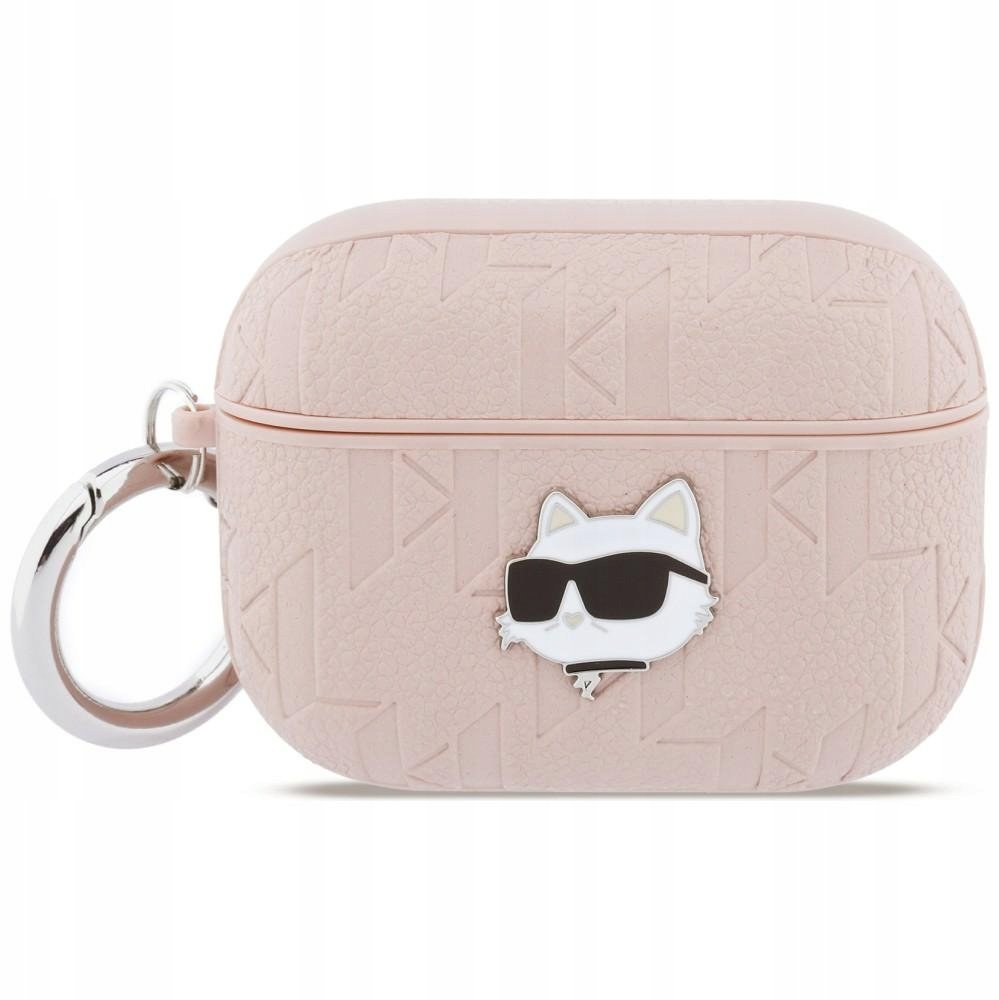 Karl Lagerfeld Pouzdro Monogram Choupette Head pro Apple AirPods Pro 3 růžové