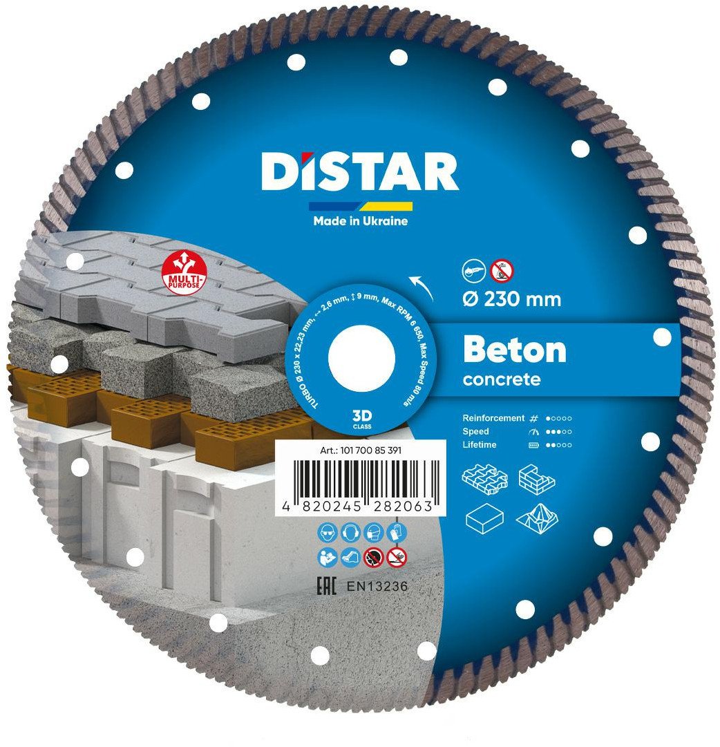 Distar DISTRACT DIAMANTOVÝ KOTOUČ NA BETON PRO 230 x 2,6 x 22,23 mm TURBO