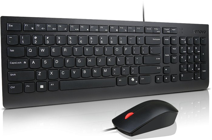 Lenovo Kombinovaná klávesnice a myš Essential Wired | Sada klávesnice a myši | Drátová | Myš součástí balení | Estonská | Černá