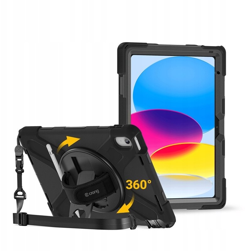 Crong Pouzdro na tablet Defender Plus – obrněné pouzdro pro iPad 11 A16 (2025) / 10.9 (2022) (černé)