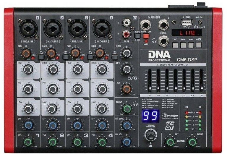 DNA CM6-DSP - USB audio mixer s MP3 přehrávačem