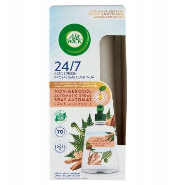 Air Wick Sada aktivní svěží santalové dřevo a dubový mech 228 ml