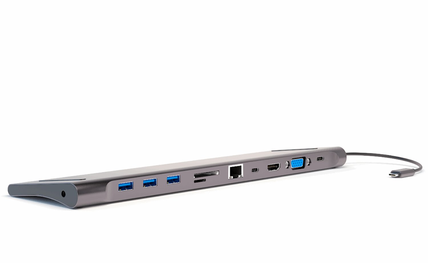 4smarts USB HUB Stojan na notebook HUB 11v1 HDMI/VGA/2xUSB-C/3xUSB-A/RJ45/SD/MMC/MicroSD/TF/AUX