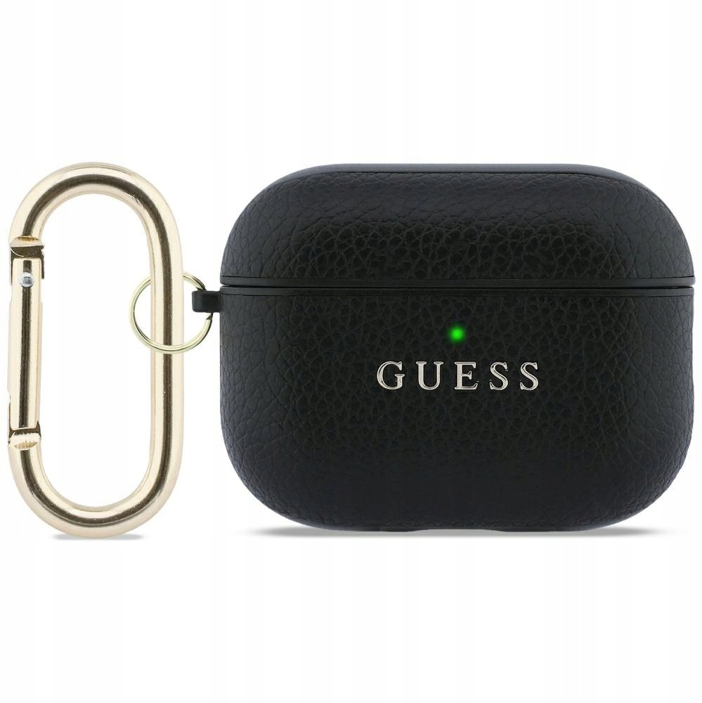 Guess Pouzdro Grained Classic Logo pro Apple AirPods Pro 3 černé