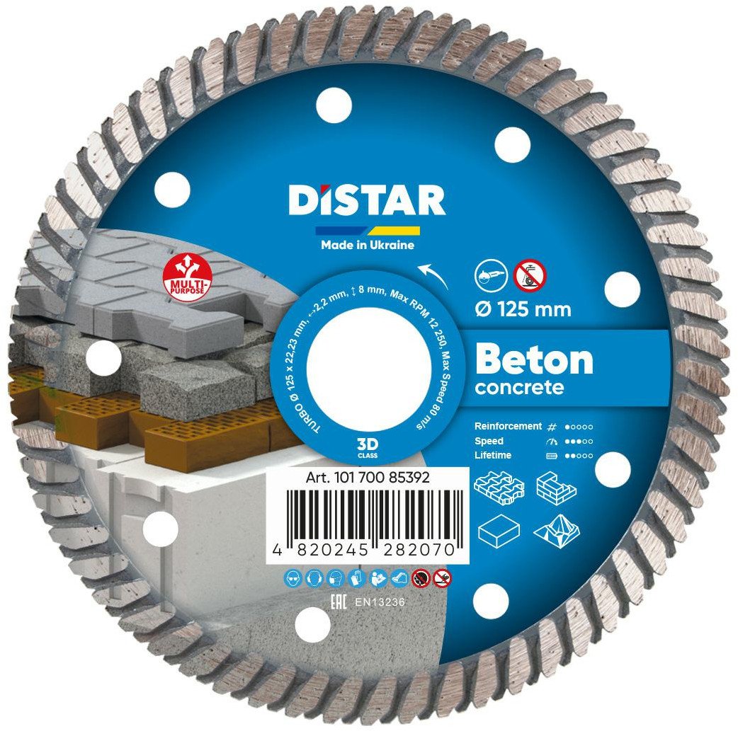 Distar DISTRACT DIAMANTOVÝ KOTOUČ NA BETON PRO 125 x 2,2 x 22,23 mm TURBO