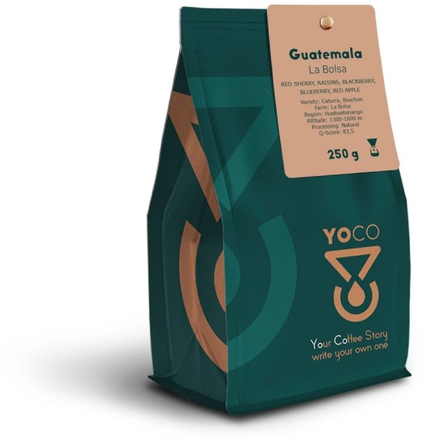YoCo Coffee Guatemala La Bolsa filtrovaná káva zrnková 250g