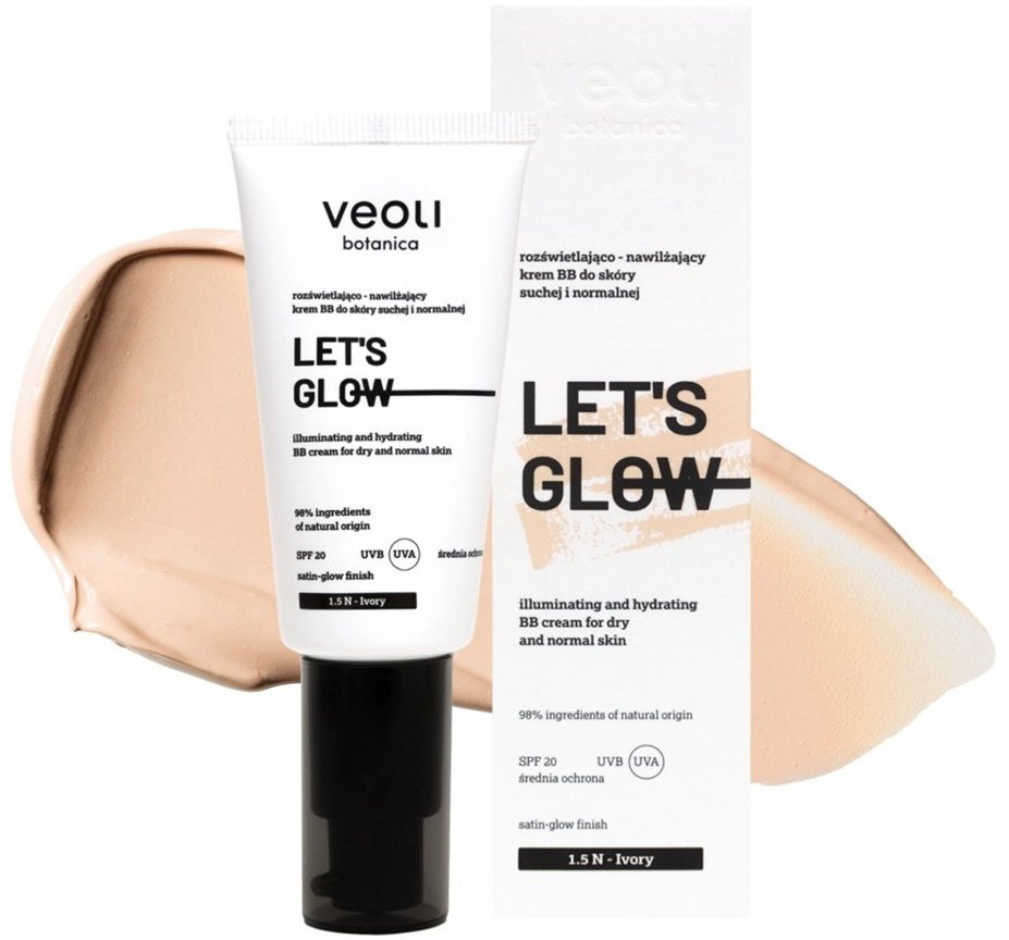 Veoli Botanica Let s Glow rozjasňující a hydratační BB krém pro suchou a normální pleť 1,5 N Ivory 30ml