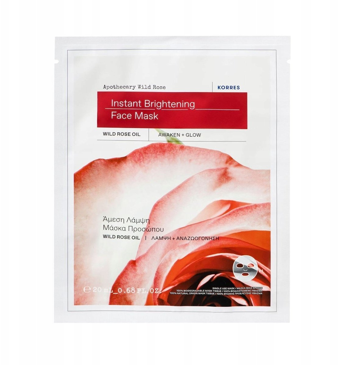 Mediheal KORRES_Rose Sauvage D Apothicaire Instant Radiance Pleťová maska 1ks.