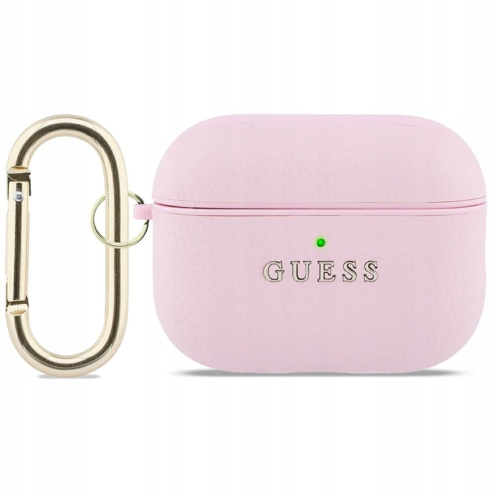 Guess Kryt Grained Classic Logo pro Apple AirPods Pro 3 růžový