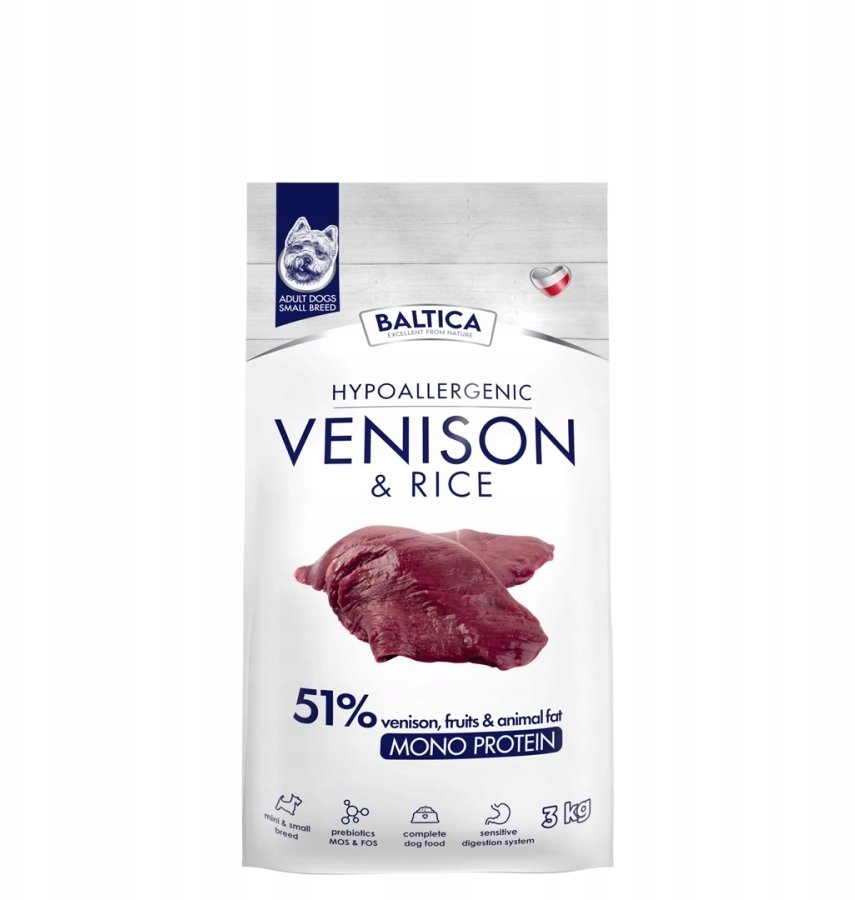 BALTICA NUTRACEUTIC Hypoallergenic Venison & rice XS/S  3kg