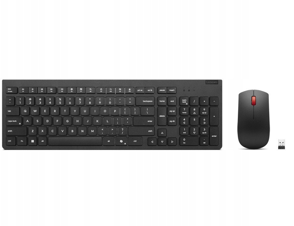 Lenovo Essential Keyboard + Mouse | Kombinace klávesnice a myši | Bezdrátová | Ruština/cyrilice | Černá | 2,4 GHz