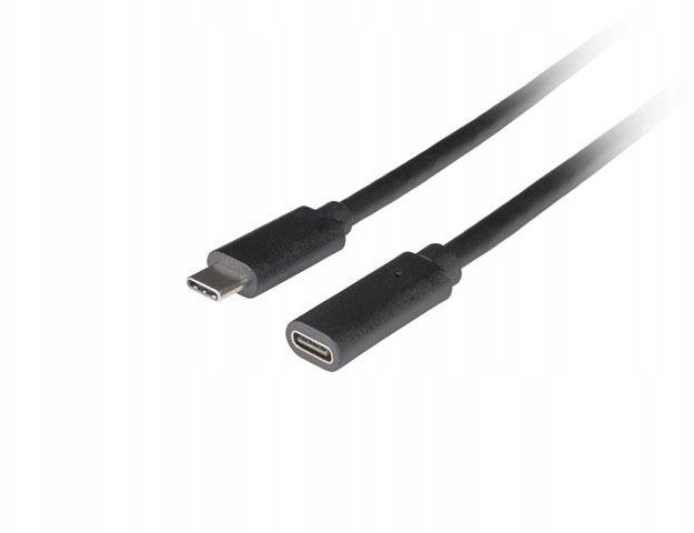 Lanberg Prodlužovací kabel USB-C M/F 3.1 1,5 m, černý