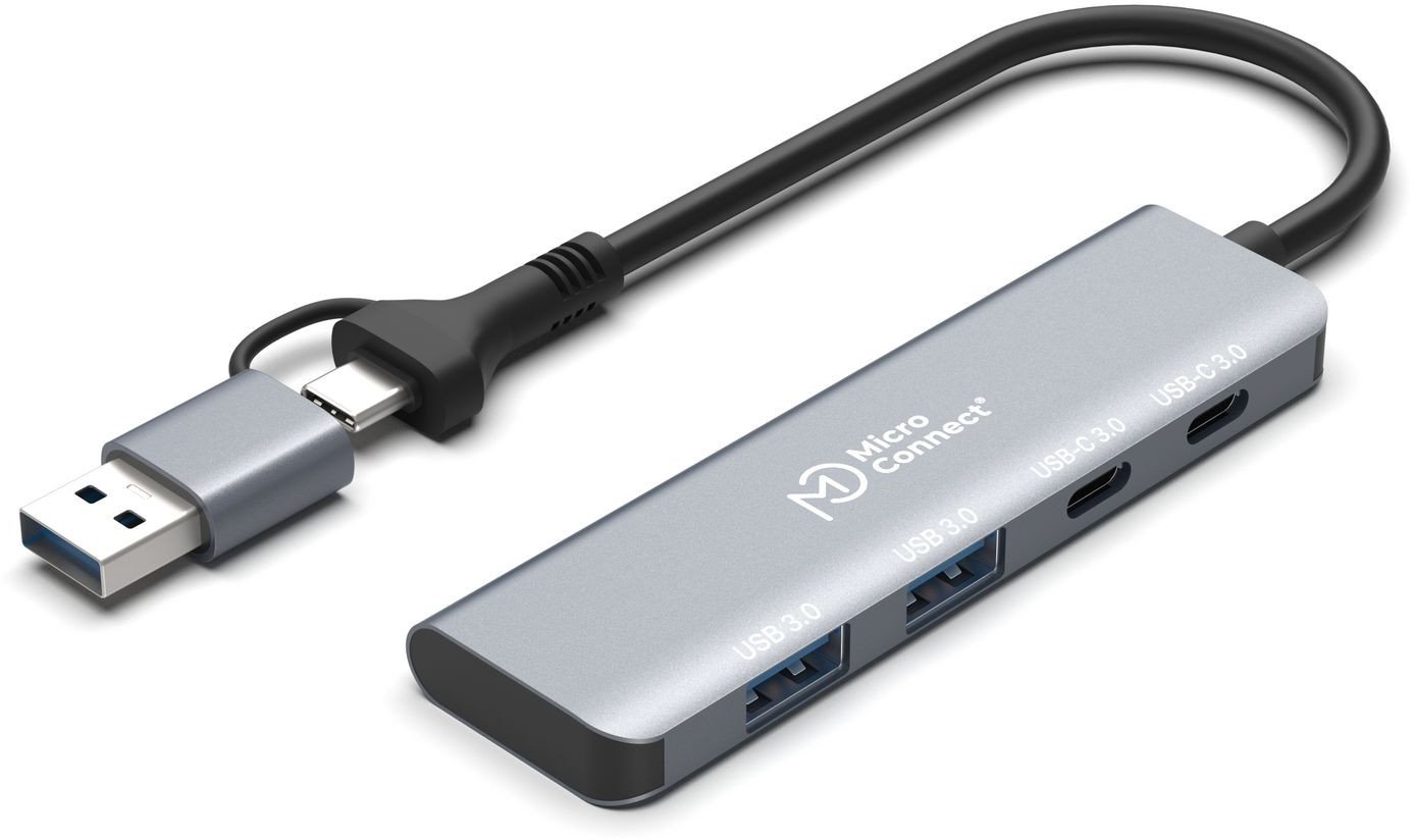 MicroConnect Prémiový 4portový USB hub 2x
