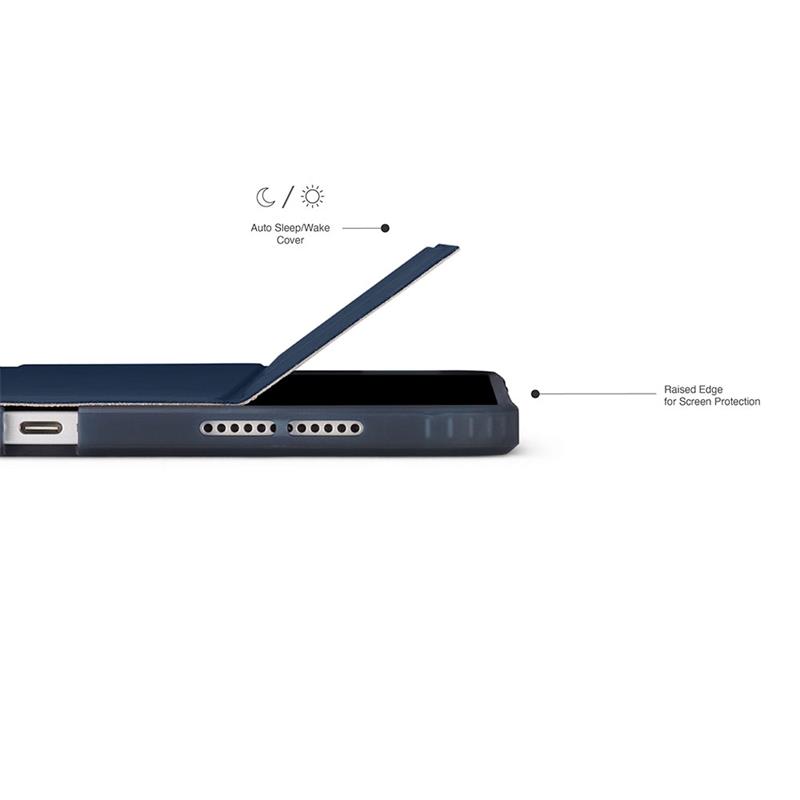 Pipetto Pouzdro Origami No7 Tri-Folio, tmavě modré - iPad (A16) / iPad (2022)