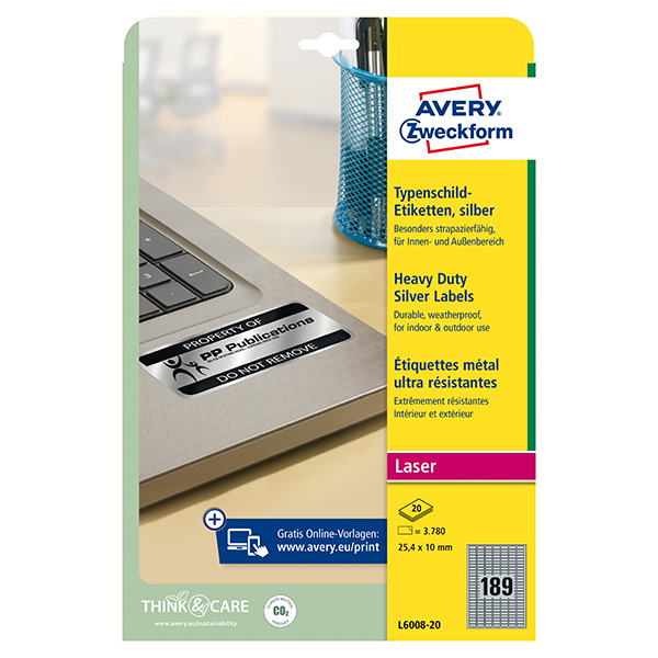 Avery Silver Heavy Duty Labels