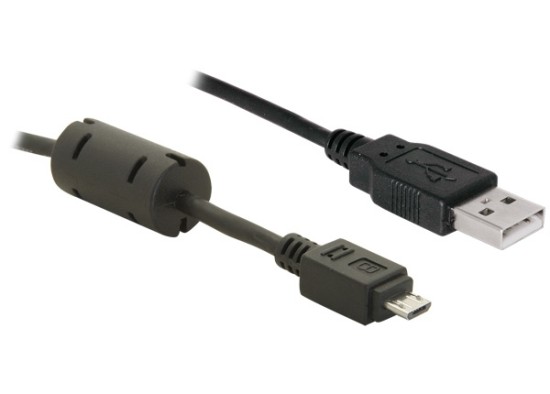 DeLock kábel USB 2.0 A samec&gt; micro-USB B samec, ferit, 2 m
