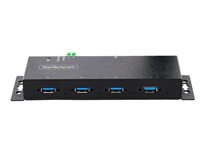 StarTech.com 4-Port Industrial USB 3.0 5Gbps Hub, Rugged USB Hub w/15kV Air/8kV Contact ESD and Surge Protection, DIN/Wall/Desk Mountable USB-A Hub, USB Expansion Hub with Locking Ports - Metal Constr