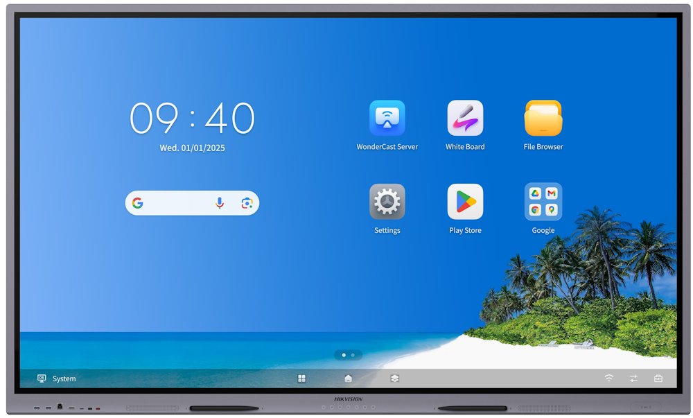 HIKVISION IFP 65   4K, 8GB/128GB storage, 400 nit, 50 points, Android 14, USB, HDMI, Wifi ,BT,  EDLA