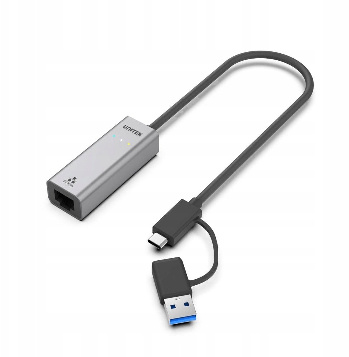 Unitek Hybridní adaptér USB-C/USB-A pro gigabitový Ethernet 2,5G