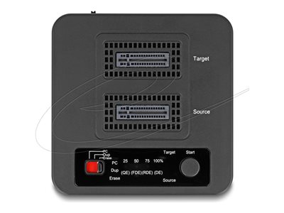 Delock - Dokovací stanice SSD - funkce klonování a mazání - oddílu: 2 - M.2 - M.2 NVMe Card / PCIe (NVMe) - USB-C 3.2 (Gen 2) - cerná