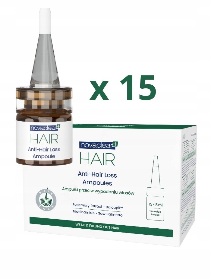 Kallos NOVACLEAR Hair Ampule proti vypadávání vlasů 15x5ml