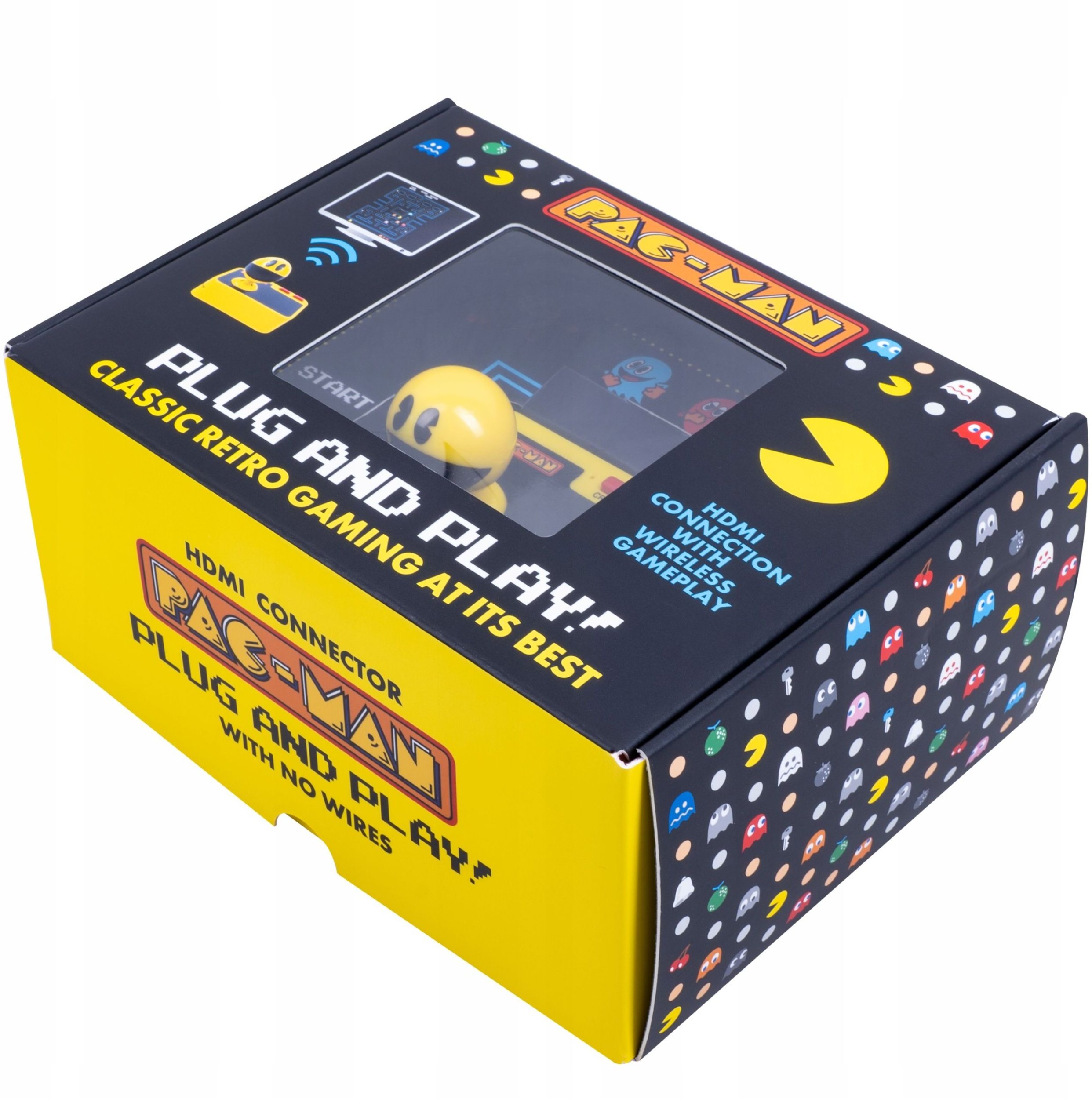 NoName Bezdrátová herní konzole Pac-Man Plug & Play s ovladačem pro TV a arkády / 320119