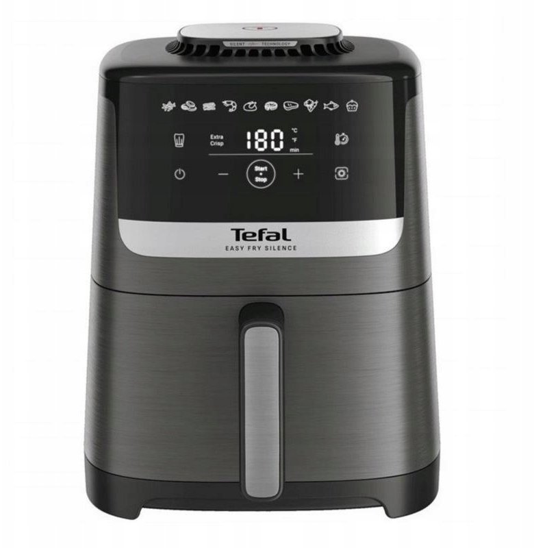 Tefal Easy Fry Silence EY551HE0 fritovací hrnec Samostarný 5 l Samostatné Horkovzdušná fritéza Černá, Šedá, Nerezová ocel