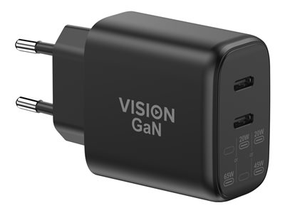 VISION USB-C 65w Charger EU and UK Plugs