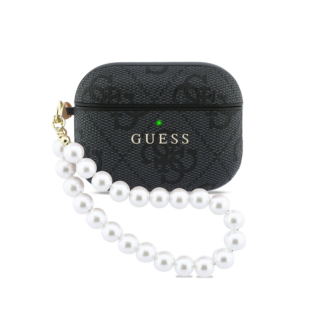 Guess Pouzdro 4G Pearl Strap pro Apple AirPods Pro 3 černé