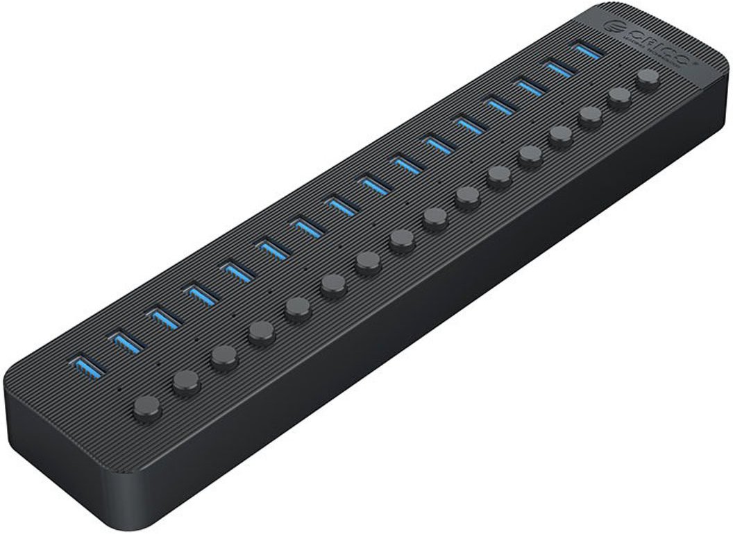 Orico USB HUB aktivní hub 16xUSB-A 5Gbps BC 1.2 78W černý