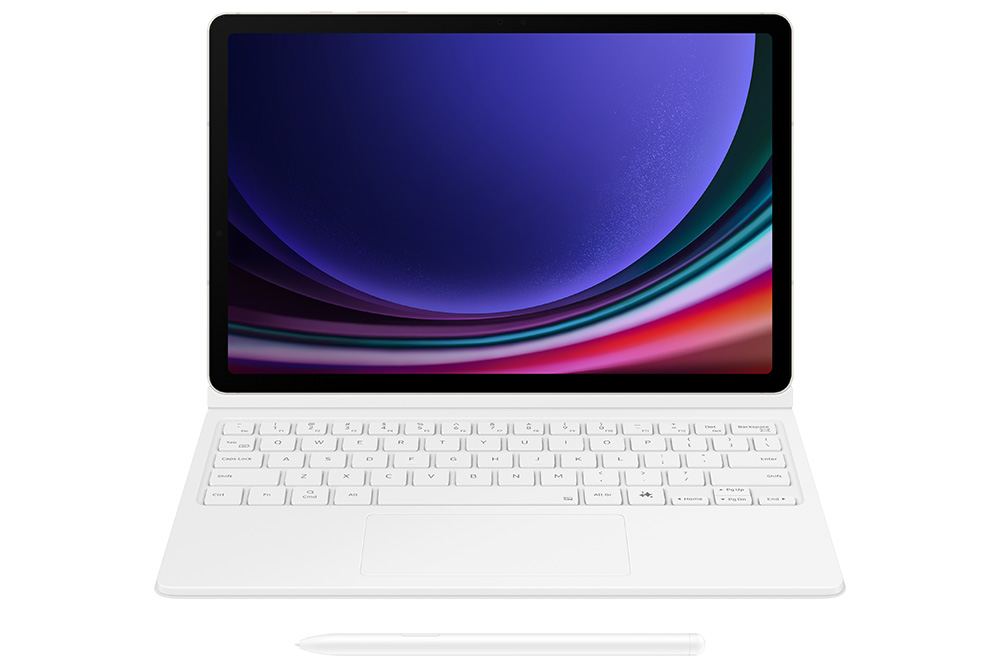 Samsung pouzdro s klávesnicí EF-DX725UWE pro Galaxy Tab S9/S9 FE, bílá