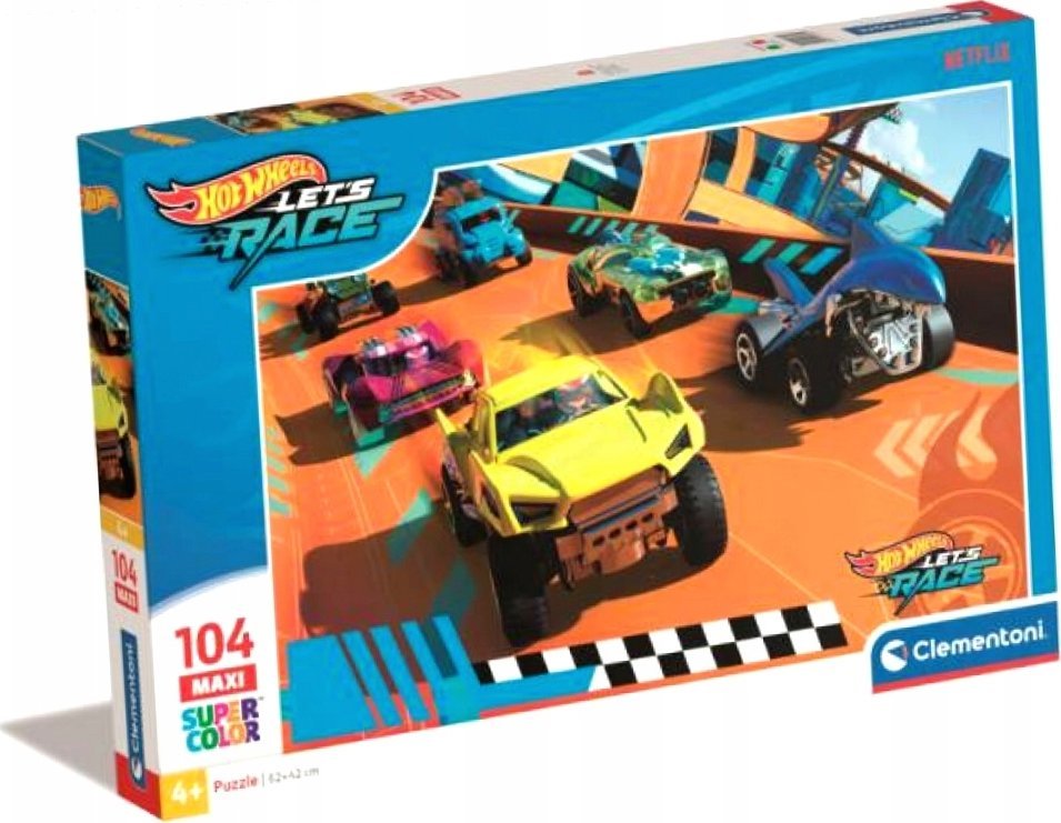 Clementoni - Puzzle 104 maxi Hot Wheels