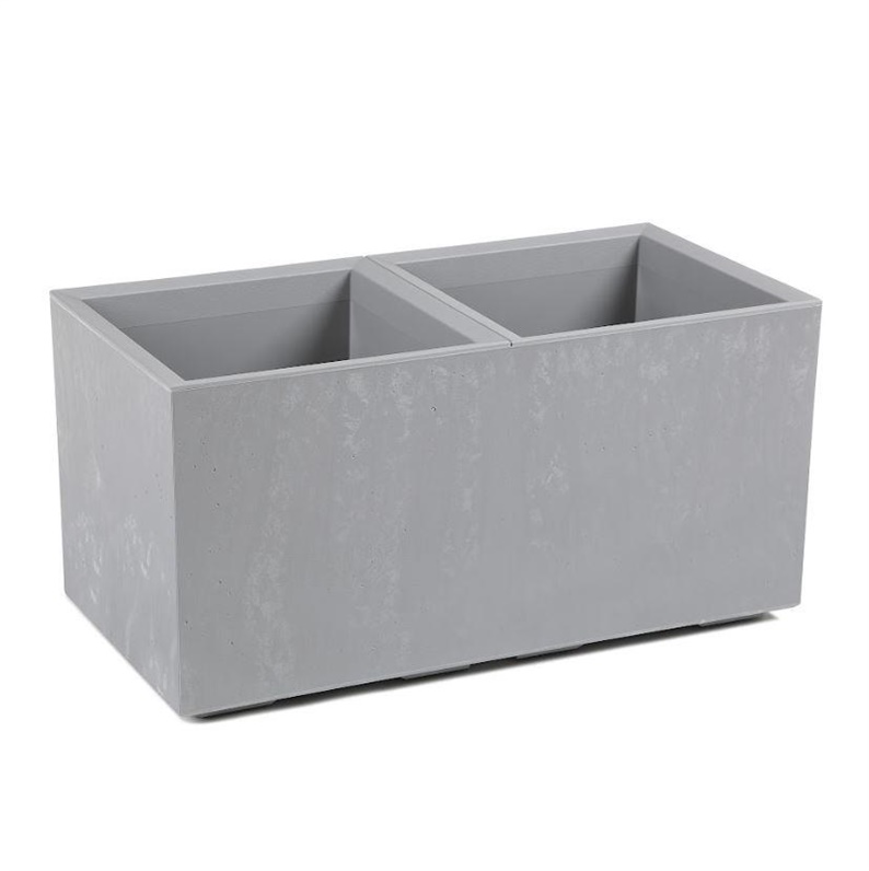 Lamela KARO 800x400x400 betonový EKO stojan na květiny z recyklovaného materiálu - světle šedý beton LA936-70
