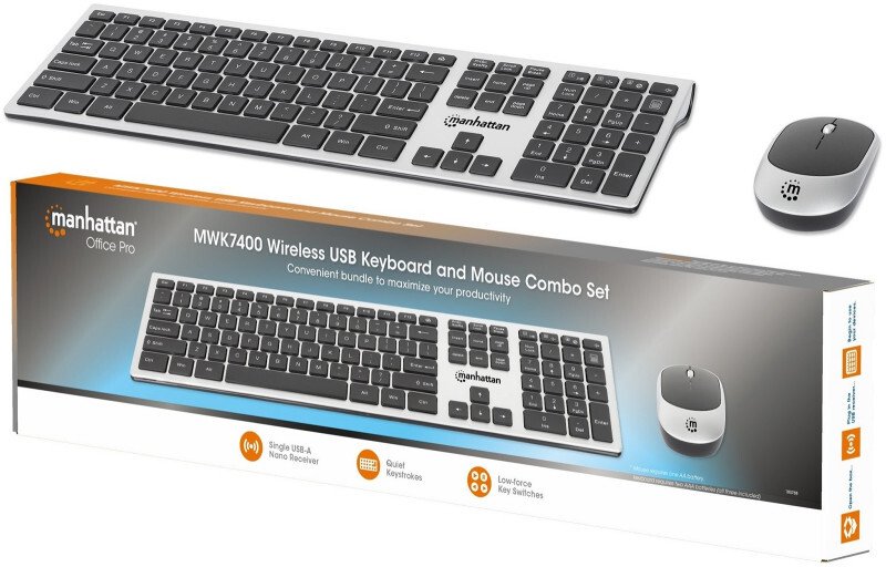 Manhattan Bezdrátová klávesnice a myš 2,4 GHz RF USB