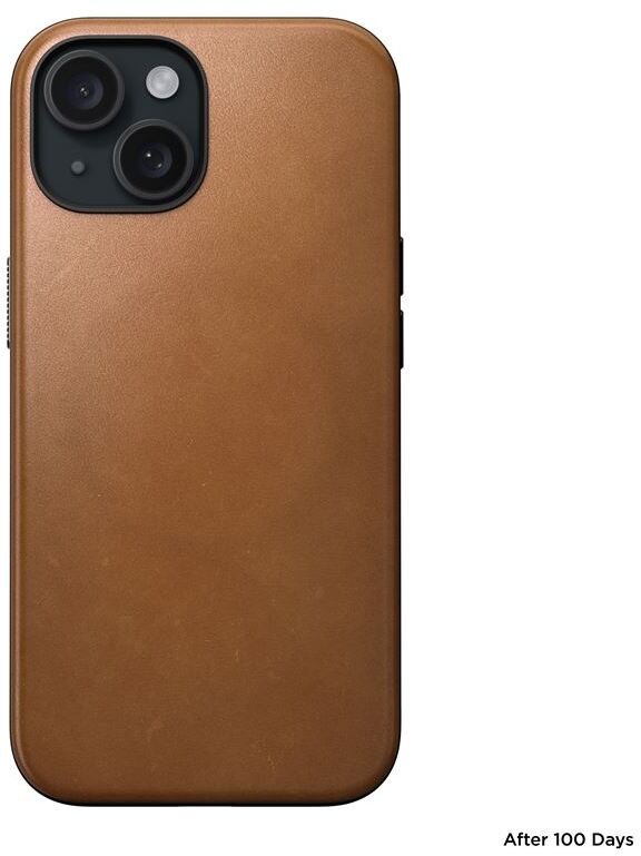 Moderní kožené pouzdro Nomad , anglické opálení - iPhone 15