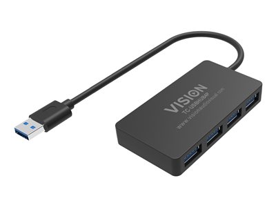 VISION USB 3.0 4-Port Hub 5Gbps Black