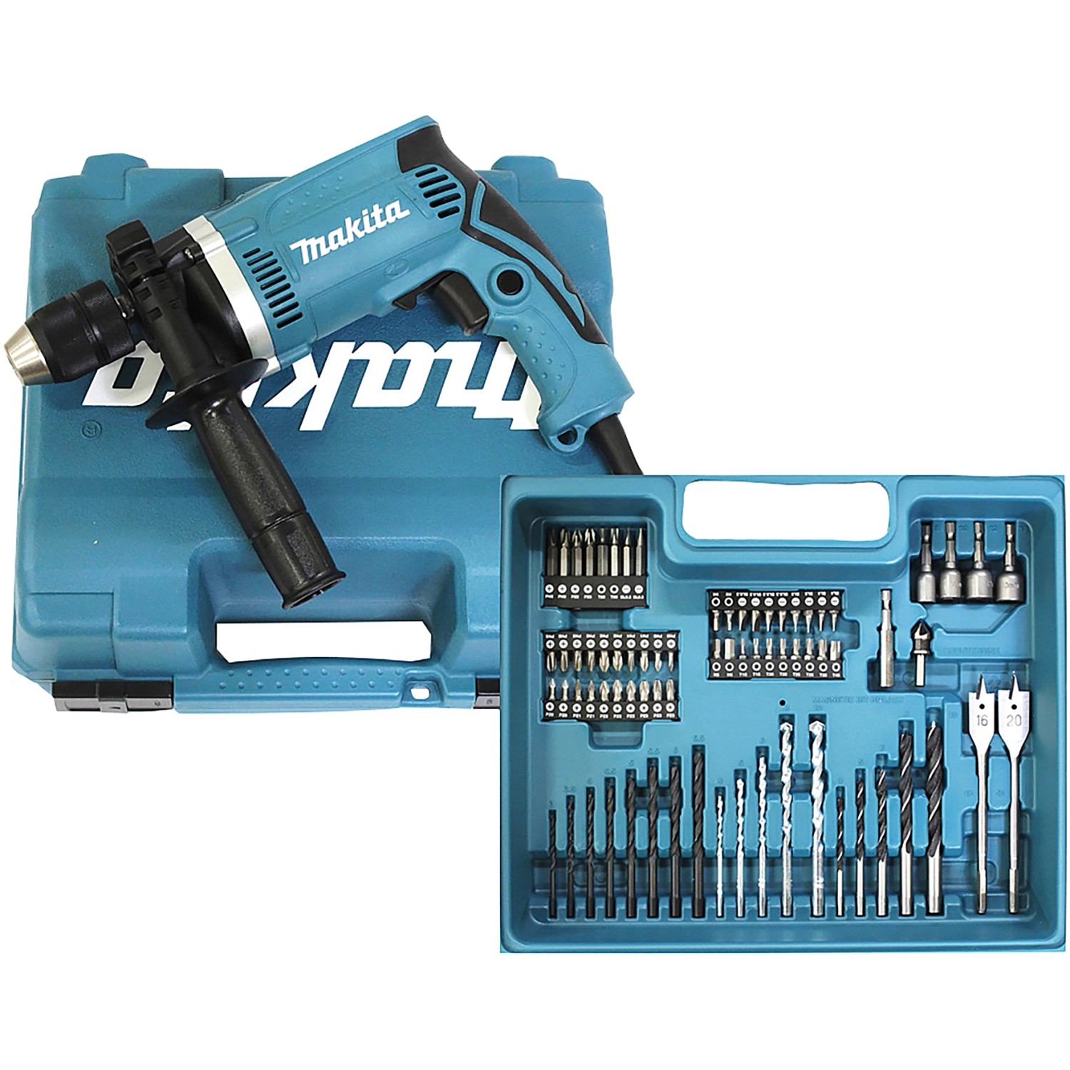 Příklepová vrtačka Makita 710 W HP1631KX3 s kufrem