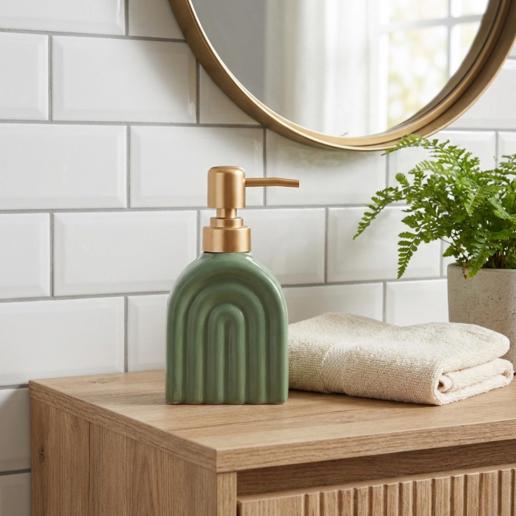 Bathroom Solutions Dávkovač mýdla do koupelny Keramický dávkovač mýdla BOGEN, 320 ml
