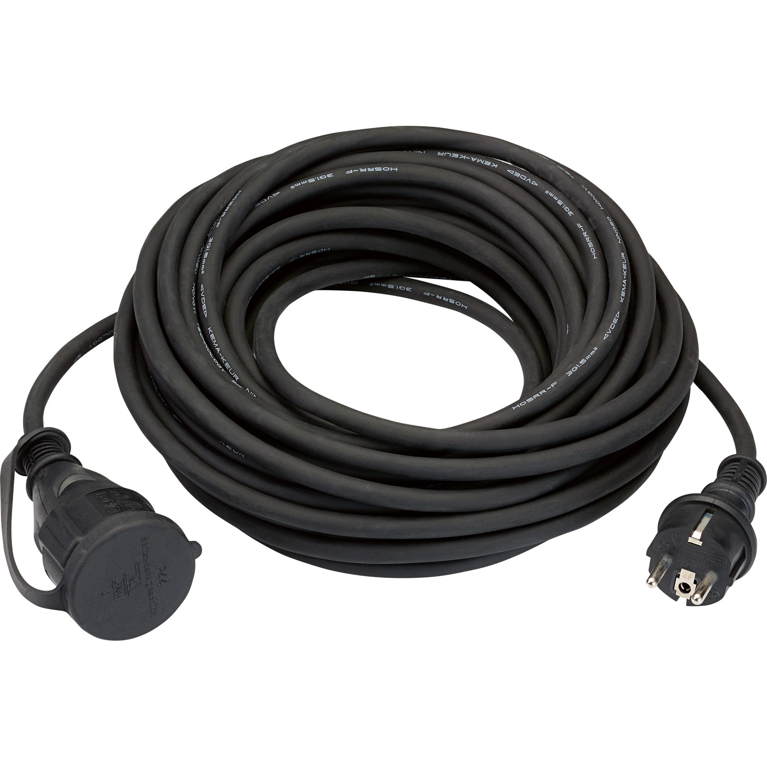 Prodlužovací kabel 15 m černý H05RR-F 3G1.5